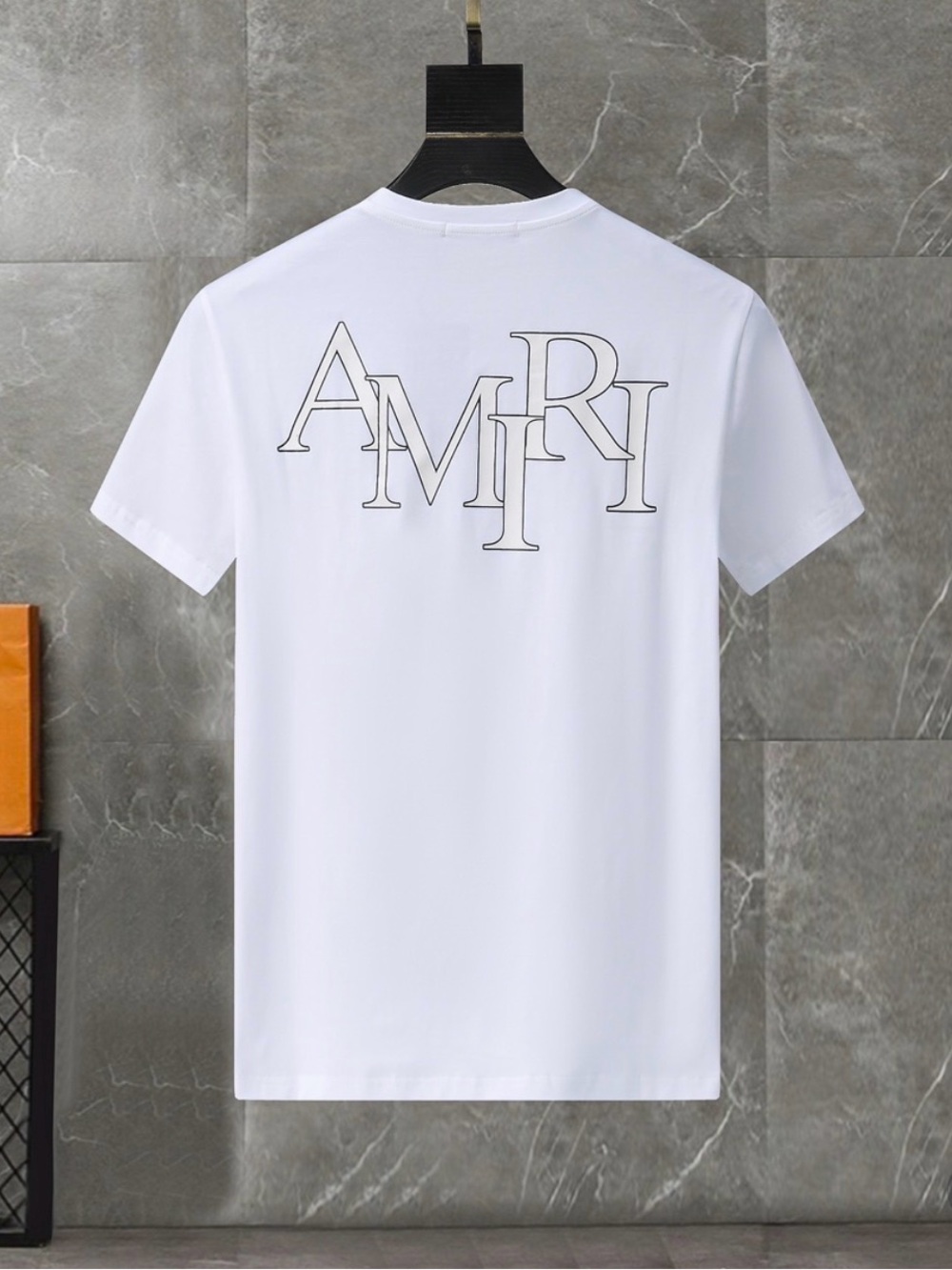 AMIRI White Short-Sleeve Tee with Embroidered Chest Logo - Picture 2 of 3